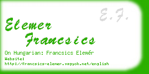 elemer francsics business card